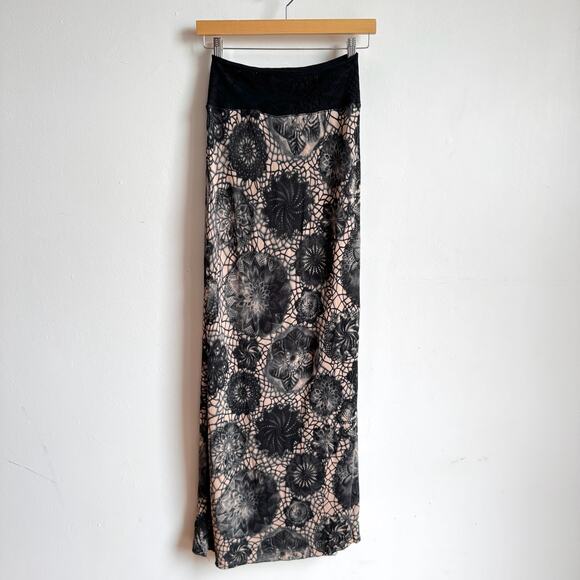 Vintage 90s JEAN PAUL GAULTIER Printed Mesh Maxi Skirt - Picture 1 of 7